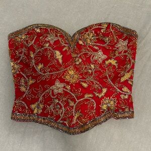 Small beaded corset-inspired top